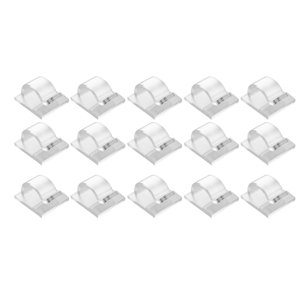 CTRLZS Hooks for Outdoor String Lights Clips 15 Pack Clips Clear Light Hook with 15 Waterproof Adhesive Backing