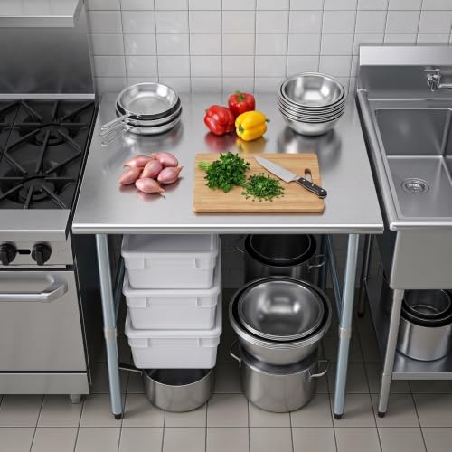 Image of AmGood Stainless Steel Work Table | Metal Utility Table (36 inch Long x 36 inch Deep)