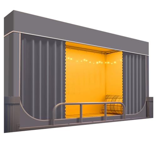 Jshigogo 室内テント ベッドテント 蚊帳 一人用 プライバシーテント 2段ベッド カーテン 防音 防蚊 防虫 防塵 遮光 通気性 多機能 学生寮 寝室 キャンプ 家庭用 組み立て簡単 収納便利 (ダークグレー,上段-90*190*110cm)