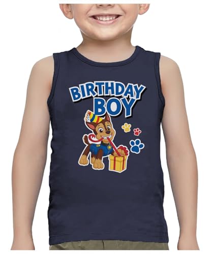 Paw Patrol Chase Birthday Boy Tank Top | Summer Gift for 2nd 3rd 4th 5th Birthday | Toddler Boys Sleeveless Shirt