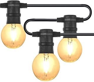 Led Lights Fairy Lights 25 Ft Clear Globe G40 String Lights Set with 25 G40 Bulbs, waterproof, End-to-end - CE Listed Indoor/ Outdoor LED Bulbs