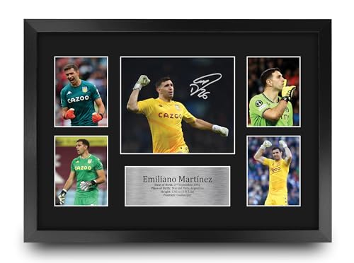 Emiliano Martinez Aston Villa affichage photo A3 encadré aux finitions soignées pour collectionneur