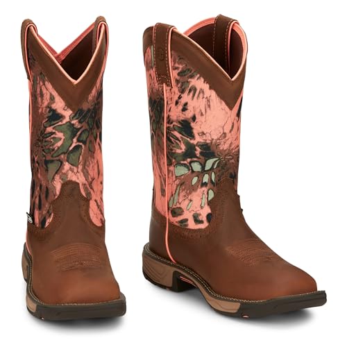 Justin Boot Company Women's Stampede Rush WP Soft Toe Square Toe Work Boot2