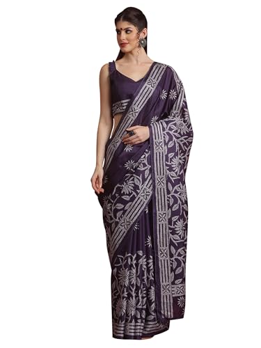 Sari Manipuri en soie florale AKHILAM avec chemisier non cousu pour femme