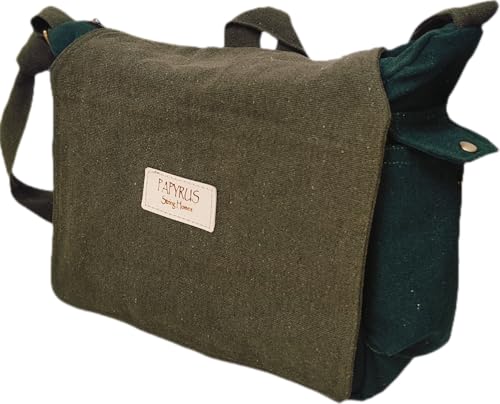 Image of ROUGH CANVAS COTTON MESSENGER BAG /BRASS ZIPPER CLOSURE /HANDMADE /ANTIQUE /VINTAGE /ECO LOVELY /UNISEX /SUSTAINABLE /HIGHLY DURABLE /WASHABLE /NATURAL