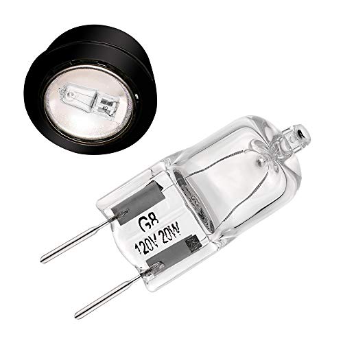 G8 Halogen Light Bulbs 20Watt 120Volt Halogen Light Bulb G8 Base Bi-Pin Shorter 1-3/8" (1.38") Length 20W T4 Jcd Warm White Under Cabinet Puck Lighting Replacements,12Pack #TOP2