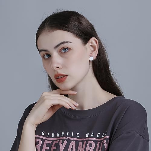Small Square Stud Earrings for Women - Pure Color Enamel Button Post, Delicate Pierced Jewelry2