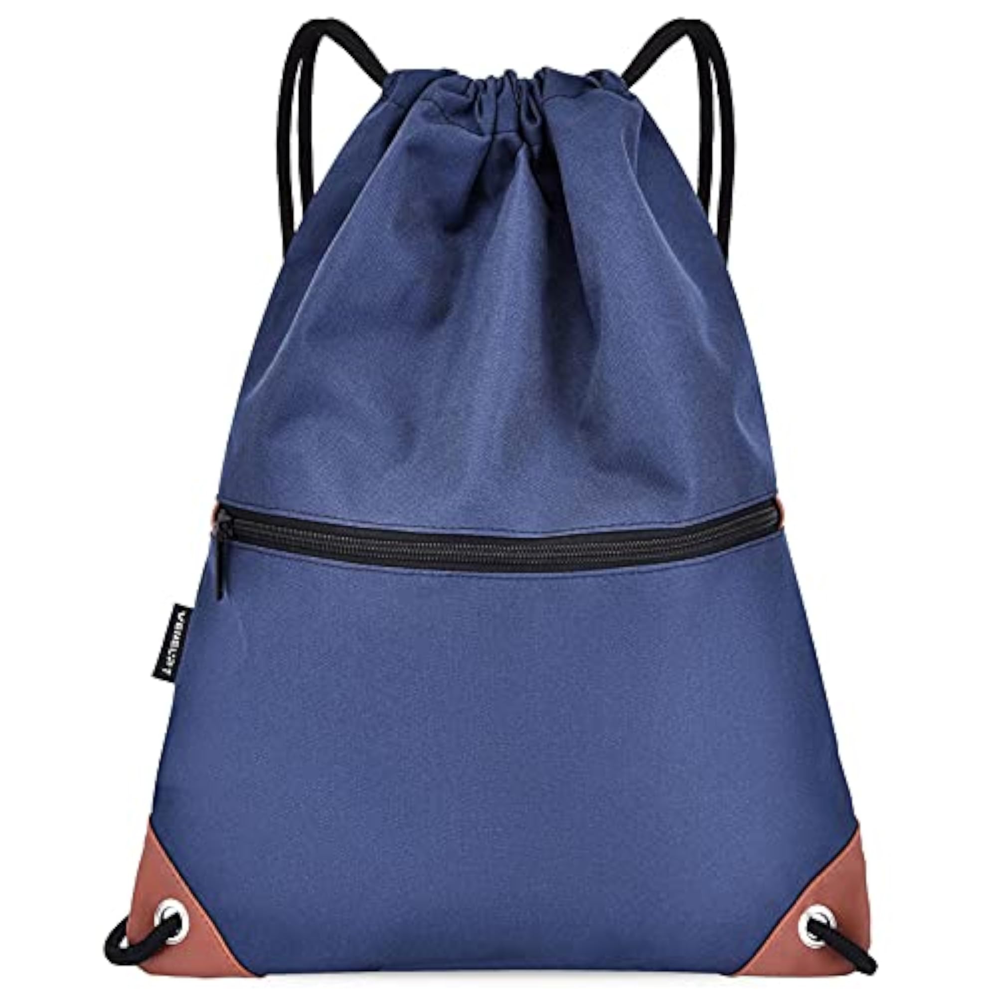 Water-Resistant Drawstring Backpack with Zipper Pockets