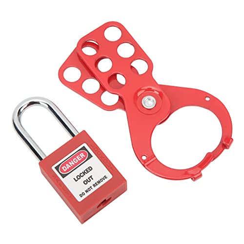 Image of Sonew Industrial Lockout Tagout Kit with Safety Hasp Padlock and Tamper-Proof Tags Red Loto Locks, Padlock Loto Tag Keys, Tamper Proof