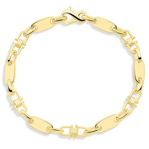 Plattenarmband 6mm 585er Vergoldet 18 cm