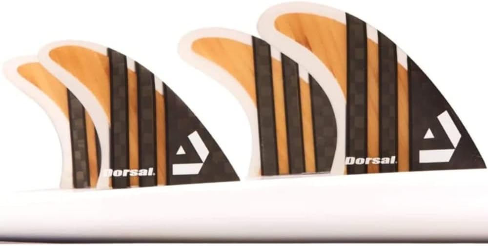 DORSALSurfboard Fins Quad 4 Set Future Compatible Medium Bamboo