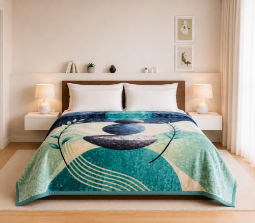 Image of Signature Exclusive Chanakya Supersoft Luxury Heavy Winter Double Ply Double Bed Mink Blanket - 4.5 kg | 100% Polyester | 2.10 m x 2.40 m | Royal Luxe Comfort for Extreme Cold (Rainbow Bloom)