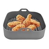 Olla de Silicona para Freidora de Aire, 10.0in, Cuadrada, Reutilizable, Resistente Al Calor, Apta para Alimentos, Cesta ce Silicona para Freidora de 10.0in, Horno Microondas, Vaporizador(#2)