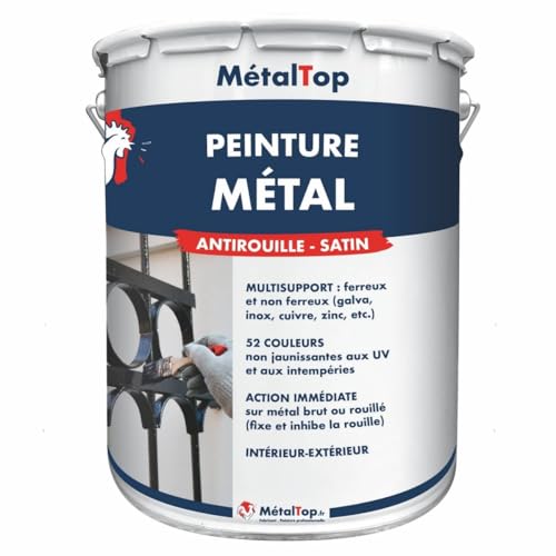 Metaltop - Peinture Metal - Noir signalisation - RAL 9017 - Pot 5 L