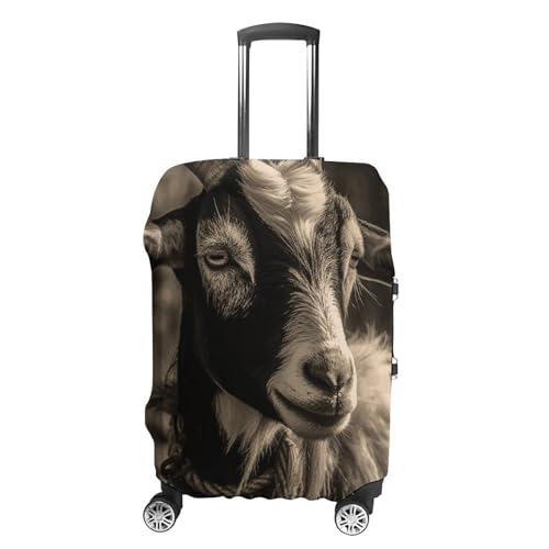 Black And White Goat Luggage Cover, Washable Elastic Suitcase Cover Protector Fit 18-32 Inch Luggage