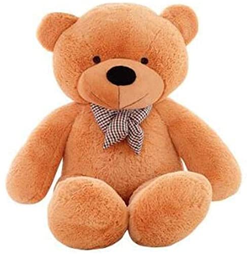 ALISSA Huggable Big Teddy Bear With Scarf Stuffed Animals Plush Toys Doll Pillow Kids Lovers Birthday Baby Gift (Light Brown, 200) (Light Brown, 200cm)