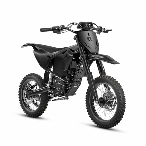 QRONGE X1 Spark Electric Dirt Bike Electric-Bike with 60V 28.8Ah Battery 4500 Peak Motor 50MPH Electric Motorcycle for Mountain Off-Road Adults Teens(Black)