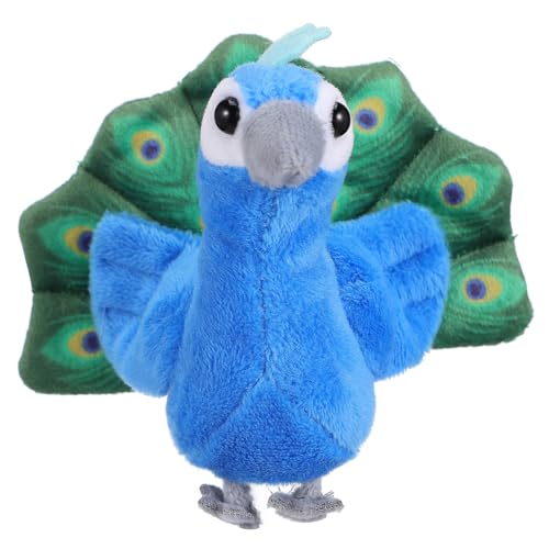 Gatuida Mini Marioneta de Dedo de Pavo Real de Peluche, Juguete Interactivo para Bebés, Tamaño Mini, Diseño Realista, Adecuado para Narración de Cuentos y Juegos Educativos