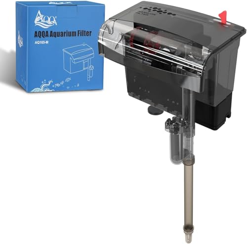 Image of AQQA Aquarium Filter 10-30 Gallon Fish Tank Filters with Bio-Wheel Power, Hang on Back Aquarium Filter, Adjustable Flow Hob Filter, Quiet Efficient and Silent Operation (8W 110 GPH)