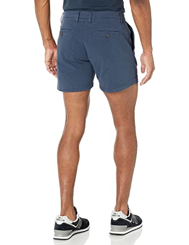 Image of Amazon Essentials Men's Slim-Fit 5 inch Flat-Front Comfort Stretch Khaki Chino Shorts with Elastic Waistband