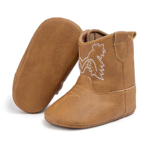 Image of Meckior Baby Girls Cowboy Tassel Boots Side Zipper Moccasins Soft Bottom Non-Slip Toddler Shoe