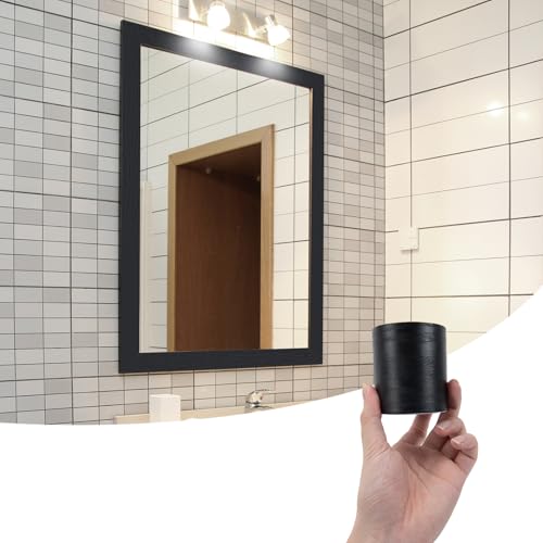 LONGKING 32ft x 3in Black Mirror Tape Border Peel and Stick Mirror Border for Bathroom Waterproof PVC Wallpaper