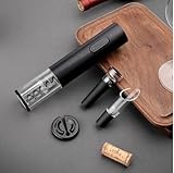 FÁCIL DE USAR - Abre una botella de vino en unos 6 segundos. La operación simple de un botón facilita la extracción del corcho en segundos sin romper el corcho. Es compatible con la gran mayoría de las botellas de vino y con cualquier tipo de tapón