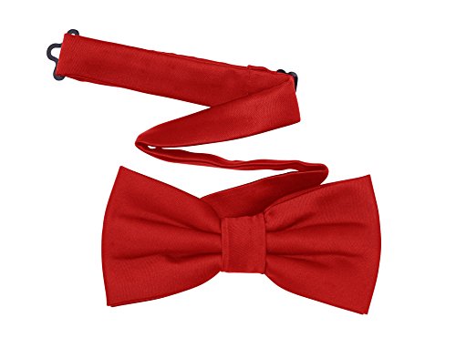 Tinyhi Men's Pre-Tied Satin Formal Tuxedo Bowtie Adjustable Length Satin Bow Tie Red One Size #TOP11
