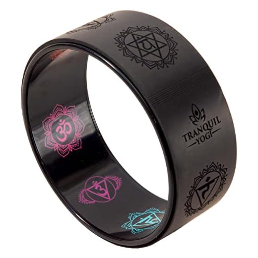 Tranquil Yogi Yoga Wheel - Great for Adding Active Strength and Flexibility to Your Exercise and Yoga Practice (Black)