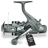 ROBINSON Angelrolle mit Freilauf – Leichte Graphitausführung - Rutschfester Griffknopf - Fein justierbares Bremssystem - Balancierter Rotor - Galloper (4000)