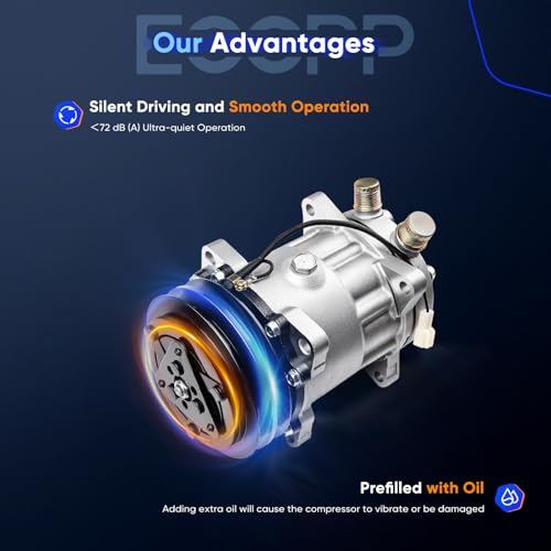 Image of ECCPP AC Compressor for Jeep Wrangler for Mazda 626 1982-1990 | for Volvo 940 960 for Peterbilt 379 1987-1995 Fast Cooling AC Compressor with Clutch
