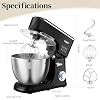 1500W 8.45QT Stand Mixer, 6-Speed Electric Dough Mixer with Whisk, Dough Hook & Beater, Large Capacity Kitchen Mixer for Baking Bread, Cakes, Salad and Cookies (Black)