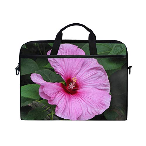 Maxm Hibiscus Blossoms Herbs Leaves Close Up Laptop Shoulder Messenger Bag Case Sleeve