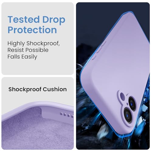 Image of FireNova Designed for iPhone 16 Case, Silicone Upgraded [Camera Protection] Phone Case, Soft Anti-Scratch Microfiber Lining Inside, 6.1 inch, Clove Purple