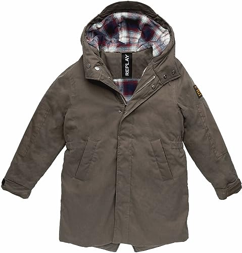 Replay Jungen Parka mit Kapuze Winter, Military 950 (Grün), 4 Jahre