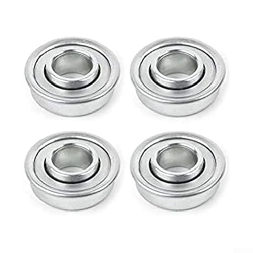 Jayruit Lot de 4 roulements de roue pour tondeuse à gazon 12,7 mm x 28,6 mm en métal argenté pour un fonctionnement fluide