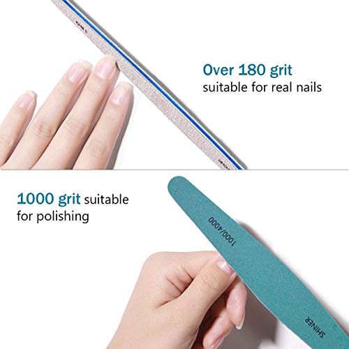 16 Pcs Nail File And Buffers Set, Eleanore's Diary 150/180/240/1000/4000 Grit Professional Nail File Buffer Sanding Blocks Nail File Manicure Tool For Grinding And Polishing Nature/Acrylic Nail #TOP4