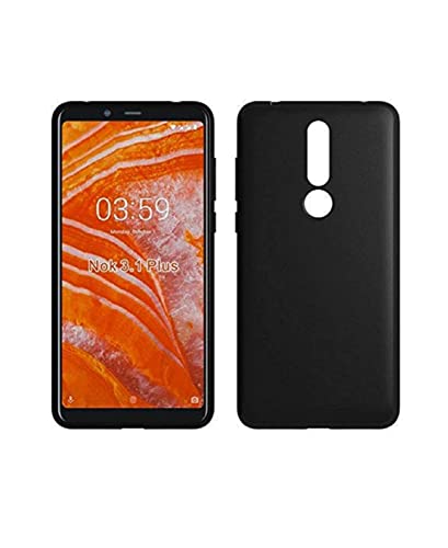 Image of Mobile Back Cover Case for Nokia 3.1 Plus (Silicone Case|CameraProtection|Black SC1510)