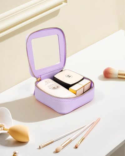Image of LETGO Clear Makeup Bags, TSA Approved Toiletry Bag with Zipper, Mini Clear Makeup Organizer Fit Carry-on Travel Essentials,Clear Cosmetic Bags for Women Men (0-Mini-Purple)