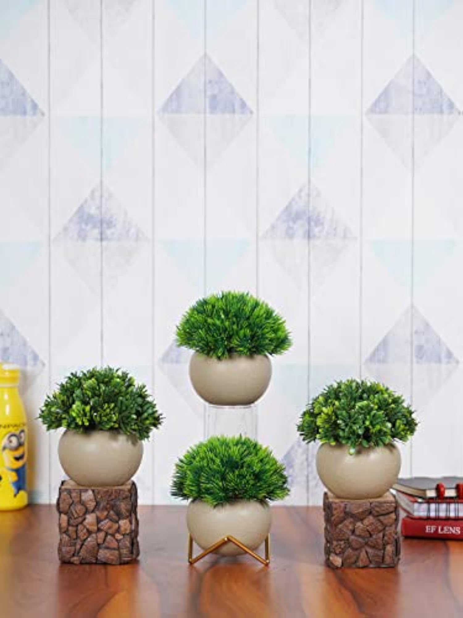Artificial Plants with White Pots for Home and Office Décor