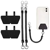 2 Pieces Phone Lanyard Tether with Patch Set, Universal Stretchy Lasso Straps Cell Phone Safety...