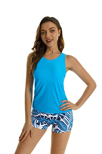 Tankini gainant ventre plat avec shorty de bain femme ensemble de sport extensible