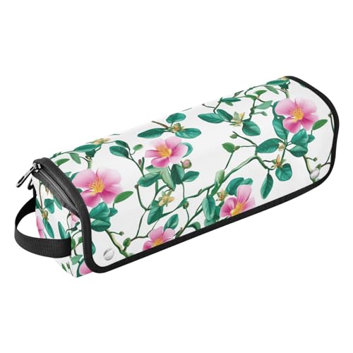 Bolso de viaje para herramientas de cabello con flores rosa Portulaca y tapete resistente al calor para planchas y accesorios de cuidado capilar miniatura 1