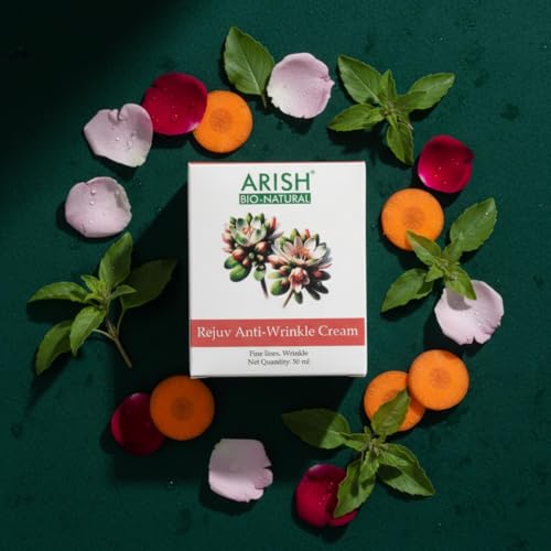 Image of ARISH BIO-NATURAL Rejuv Anti Wrinkle Cream for Wrinkles, Hydrating & Anti-Aging, Reduces Dark Spots & Fine Lines, Alcohol Free, 50 ml