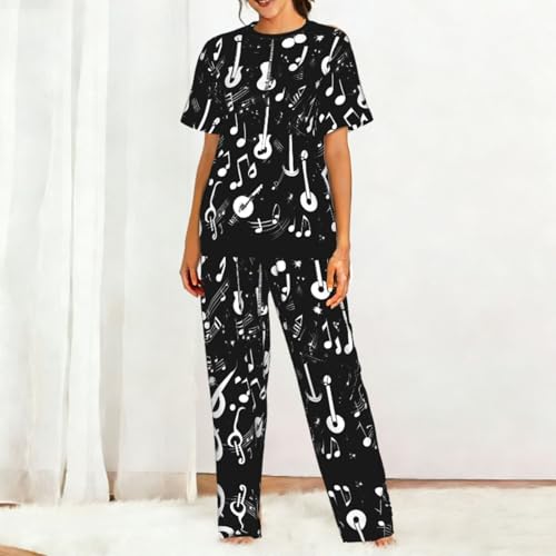 Pyjama doux femme à motif musical de nuit confortable - 3