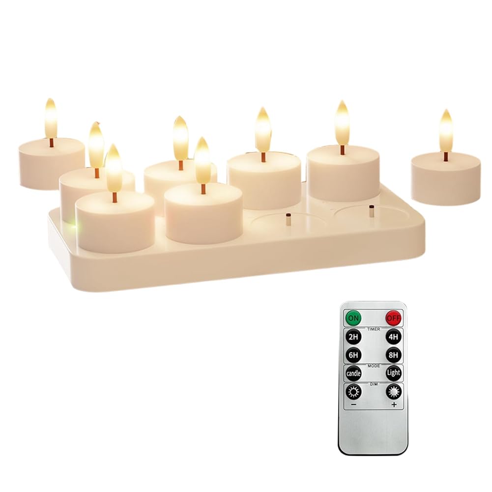 CTRLZS Rechargeable Flameless Tea Lights Candles Rechargeable Battery LED Tea Lights Candles for Home Christmas Wedding Decor for Wedding Table Centerpiece Reception