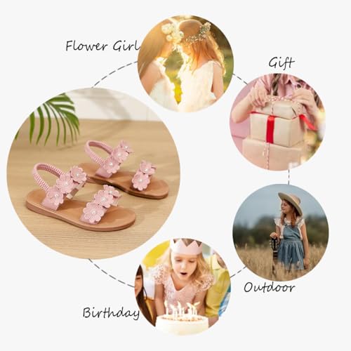 Image of Toddler Girls Sandals Summer Flats Dress Shoes for Baby Little Kids Girl