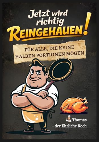 Jetzt wird richtig Reingehauen! Für alle, die keine halben Portionen mögen.: Einfache Rezepte, klare Worte und Essen, das wirklich satt macht (German Edition)