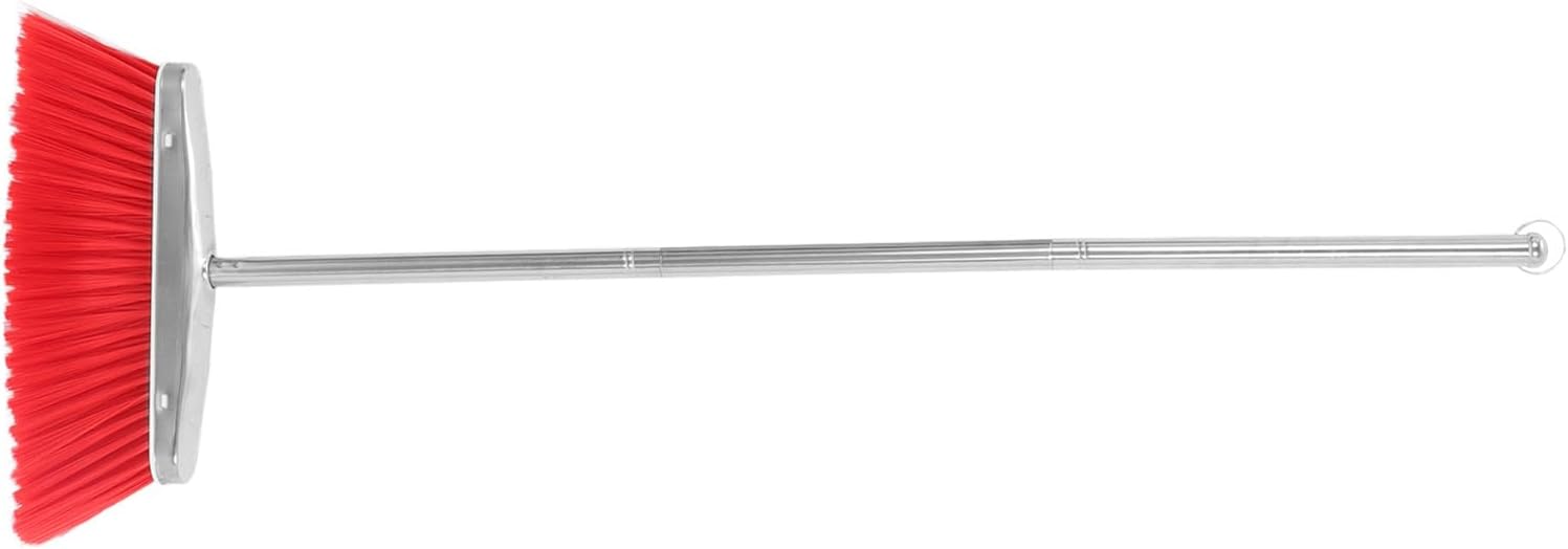 Stainless Steel Angle Broom Large Red Handle Broom for Home Floor Cleaning Garage Outdoor Lobby Sweeping Household Cleaning Tool