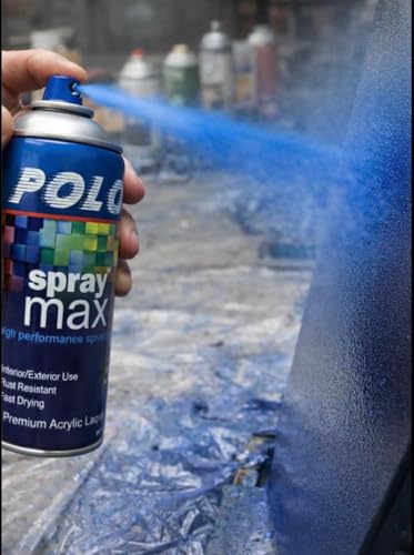 Image of Polo Spray Paint for Metal,Wood,Walls and Automotive Cars,Bikes(Multipurpose)|Quick Drying|Durable|400ml (Blue)